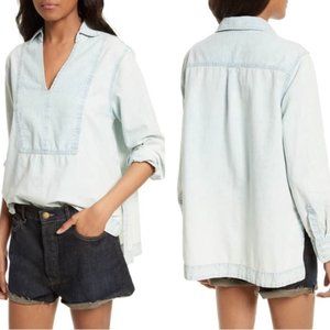 THE GREAT. 100% Cotton Blue Chambray Tunic - XS